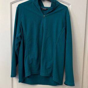 Lands' End Teal Half-Zip Fleece Pullover